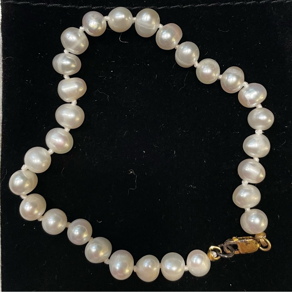 Vintage Fresh Water Pearl Bracelet with Gold Plated 925 Clasp
